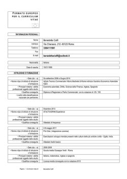 formato europeo per il curriculum vitae