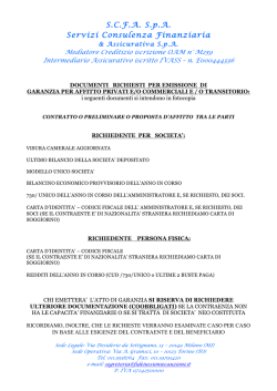 Elenco documentazione per affitti