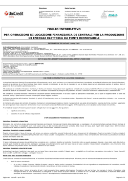 foglio informativo per operazioni di locazione finanziaria