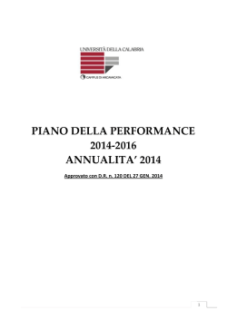 Piano Performance 2014 2016 - Consultazione Banche Dati