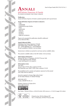 Contents [PDF - 552.94 kbytes] - Istituto Superiore di Sanit&agrave;