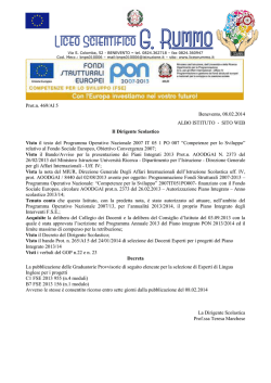 Graduatorie Provvisorie Esperti INGLESE C1 e B7