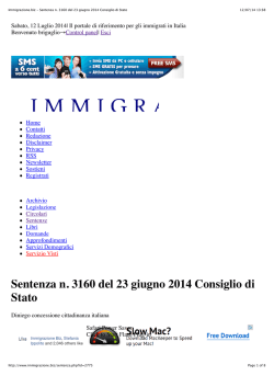 sent. Cons. Stato 3160/2014
