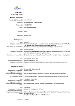 Europass Curriculum Vitae - Dipartimento di Fisica