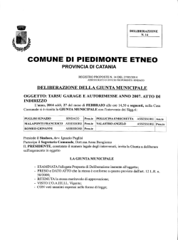 deliberazione della giunta municipale