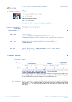 Curriculum Vitae tel 0240741589 fax 0240055001