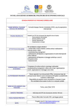 CISV - Corsi di Studio del Dipartimento di Culture, Politica e Societ&agrave;