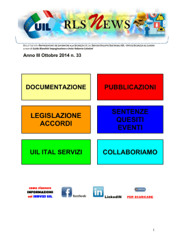 Newsletter n. 33 ottobre 2014