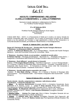 Il Programma - Istituto Edith Stein