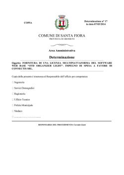 COMUNE DI SANTA FIORA Determinazione