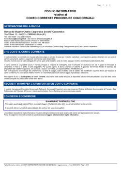 Conto corrente PROCEDURE CONCORSUALI