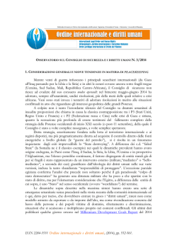 ISSN 2284-3531 Ordine internazionale e diritti umani, (2014), pp