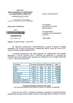 Contributi Enpaf 2015 - Ordine dei Farmacisti di Pisa