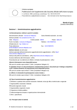 Bando di gara - Comune di Villaputzu