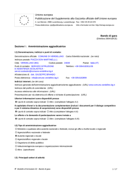Bando di gara - Comune di Verdellino