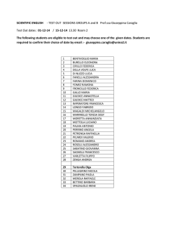 SCIENTIFIC ENGLISH - TEST OUT SESSIONS GROUPS A and B