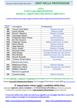 Importante, lettera di presentazione della nostra lista