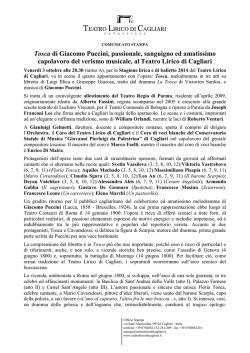 COMUNICATO STAMPA - Teatro Lirico di Cagliari