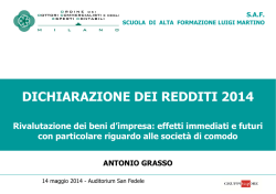 effetti immediati e futuri con particolare riguardo alle societ&agrave; di comodo