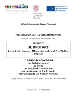 JUMPSTART - Universit&agrave; Ca