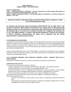 GARA N. OeM000106229 REQUISITI DI IDONEIT&Agrave; E