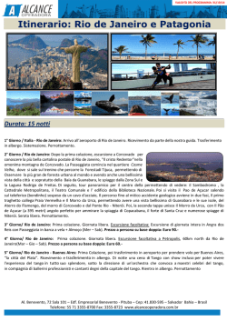 Itinerario: Rio de Janeiro e Patagonia