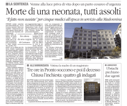 Morte di una neonata, tutti assolti - Cosenza
