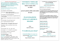 Programma anno accademico 2014/2015
