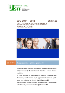 Programmi degli insegnamenti - Dipartimento di Scienze e