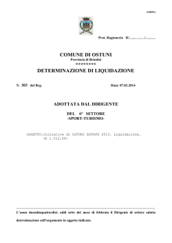 COMUNE DI OSTUNI ******** DETERMINAZIONE DI LIQUIDAZIONE