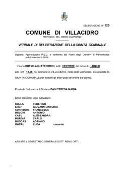 Deliberazione Giunta Comunale n.125 del 23.07.2014