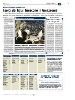 I soldi dei liguri finiscono in Amazzonia