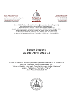 Bando Studenti Quarto Anno 2015-16 - Istituto Beni Culturali "Flores"