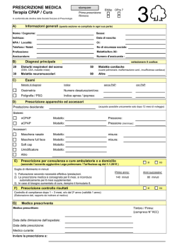 Prescrizionone per terapia CPAP