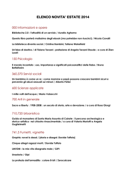 Lista novit&agrave; estive 2014