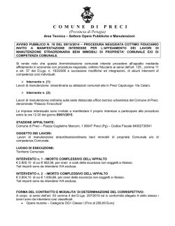 Avviso n&deg; 18 - Comune di Preci