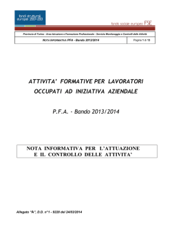 Nota informativa - Provincia di Torino