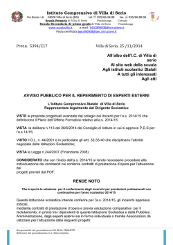 avviso pubblico reperimento esperti esterni plessi di pradalunga pds