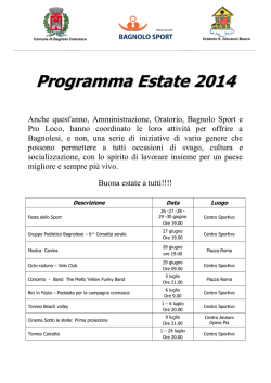 Scarica il programma - Comune di Bagnolo Cremasco