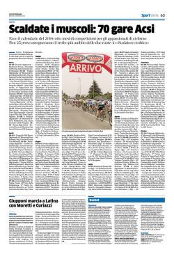 Scaldate i muscoli: 70 gare Acsi