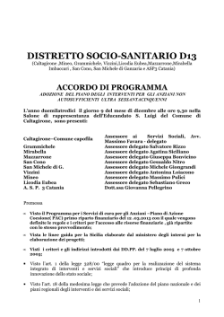 PAC-ACCORDO DI PROGRAMMA Assistenza domiciliare anziani