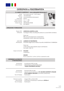 scarica qui il mio cv - Osteopatia Fisioterapia Milano