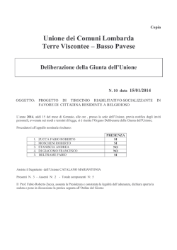 progetto di tirocinio riabilitativo-socializzante in favore di cittadina