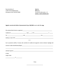 Raccomandata a/r Spett.Le o (PEC firmata digitalmente) NGI S.p.a.