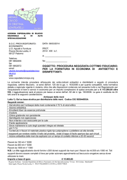 procedura negoziata antisettici e disinfettanti 2014