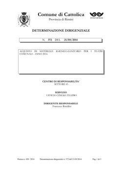 DETERMINAZIONE DIRIGENZIALE 372 Anno 2014