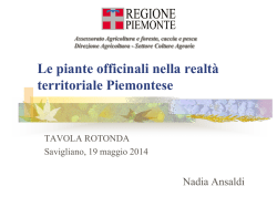 Le piante officinali nella realt&agrave; territoriale Piemontese