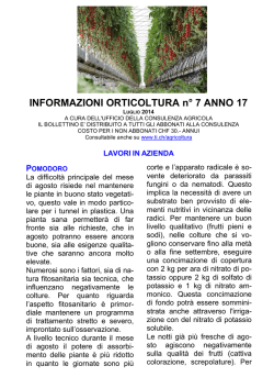 INFORMAZIONI ORTICOLTURA n° 7 ANNO 17