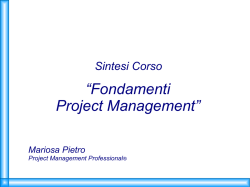Sintesi corso "Fondamenti Project Management"