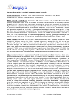Nel mese di marzo 2014 il municipio ha evaso le